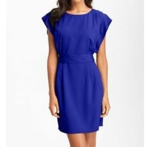 Eliza J Royal blue dress with belt and pockets